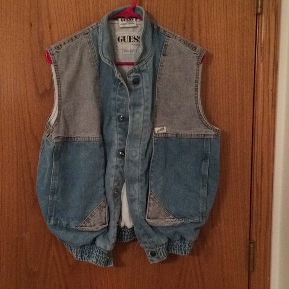 Vintage Guess Sleeveless Jean Jacket - Picture 1 of 9